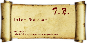 Thier Nesztor névjegykártya